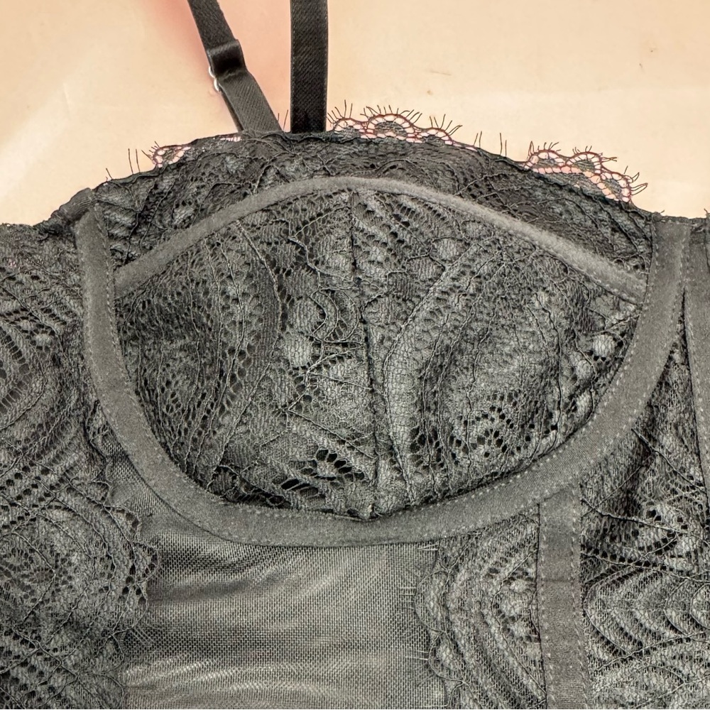 Madden NYC Black Lace Bustier – Size L (11–13) – NWT, Wireless - Picture 3 of 15